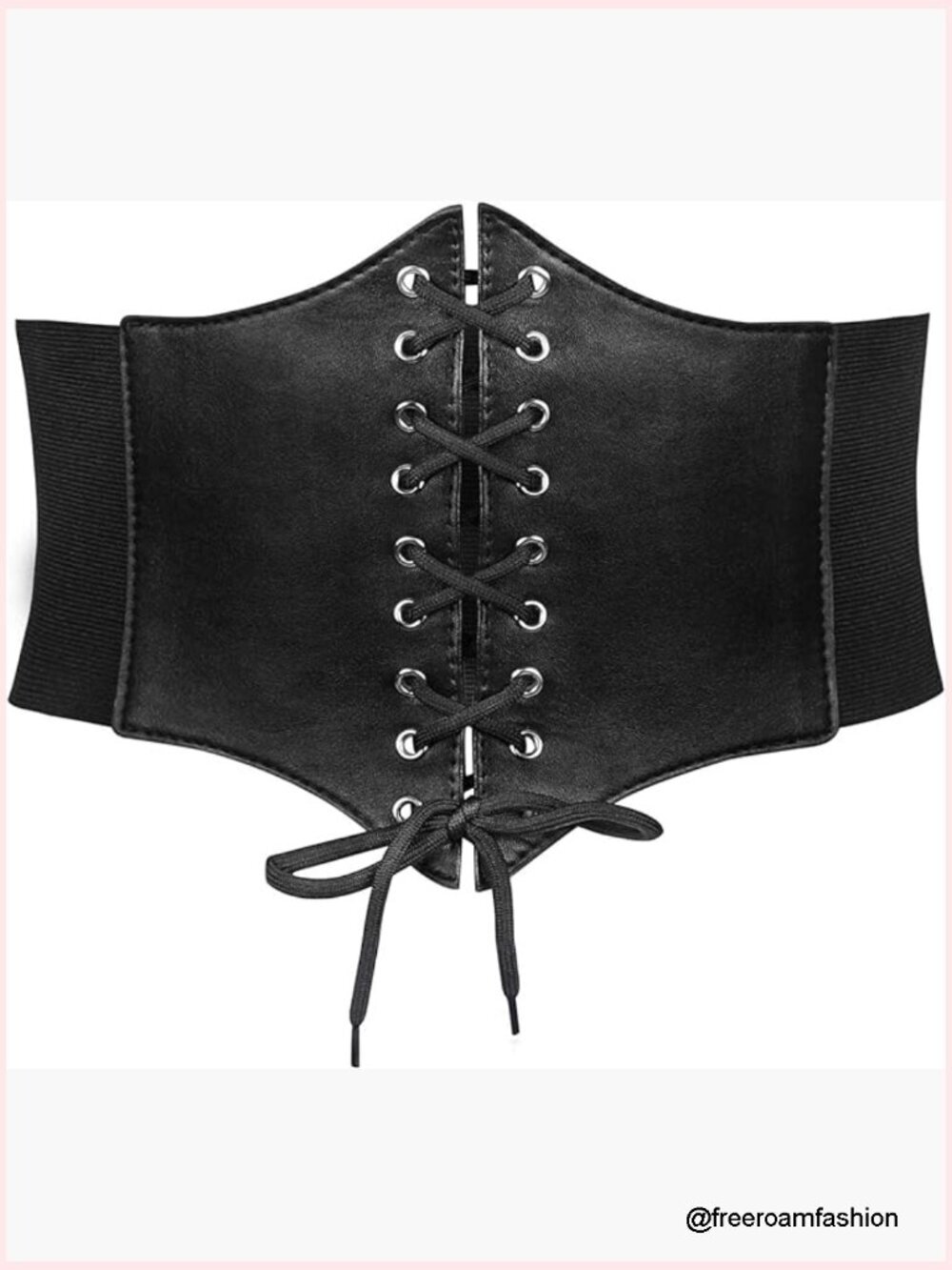 Wide Elastic Corset Waist Belt Lace-up Tied Waspie Belt